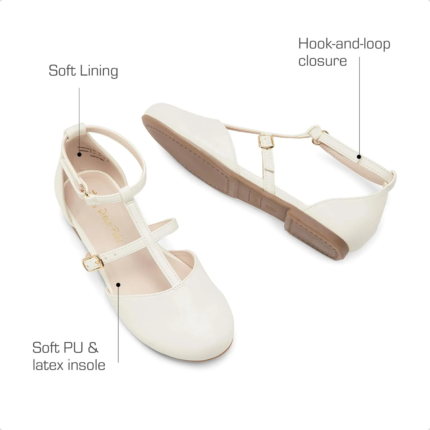 DREAM PAIRS Girls Dress Shoes Mary Jane Flats for Little Girls Party Shoes with T Strap