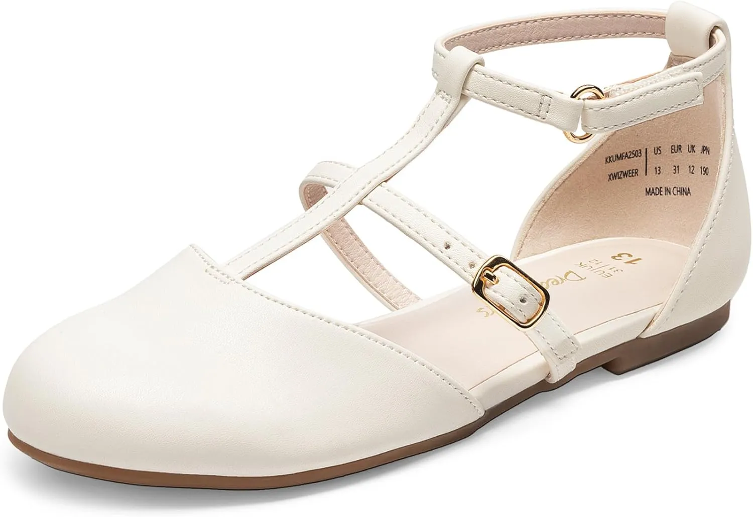 DREAM PAIRS Girls Dress Shoes Mary Jane Flats for Little Girls Party Shoes with T Strap