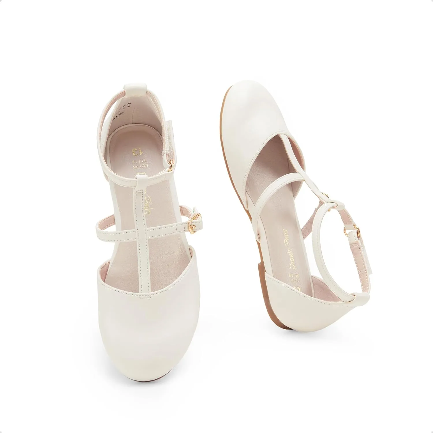 DREAM PAIRS Girls Dress Shoes Mary Jane Flats for Little Girls Party Shoes with T Strap