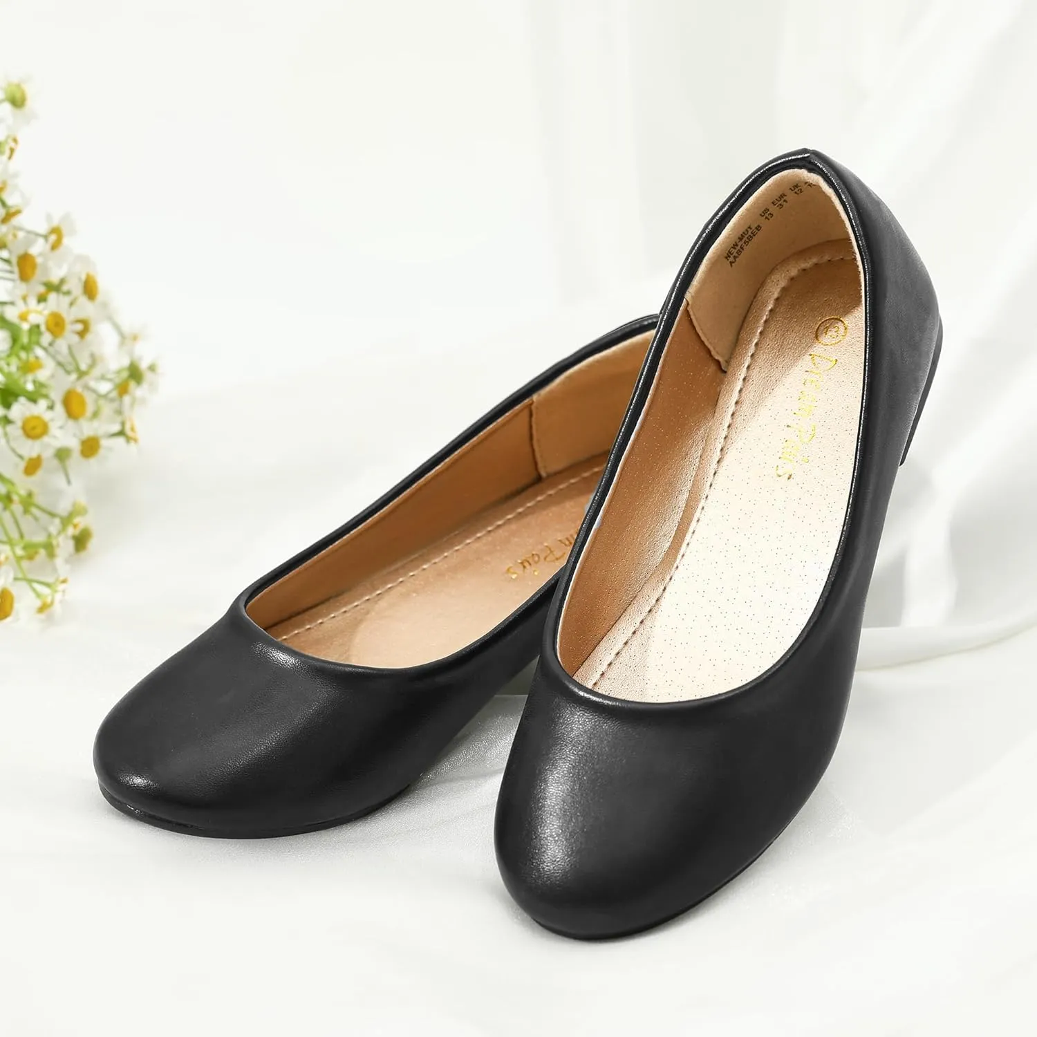 DREAM PAIRS Girls Dress Shoes Slip on Ballerina Flats for Wedding/Party