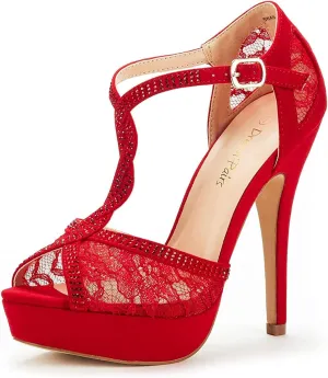 DREAM PAIRS Women's Heeled Sandals Pump