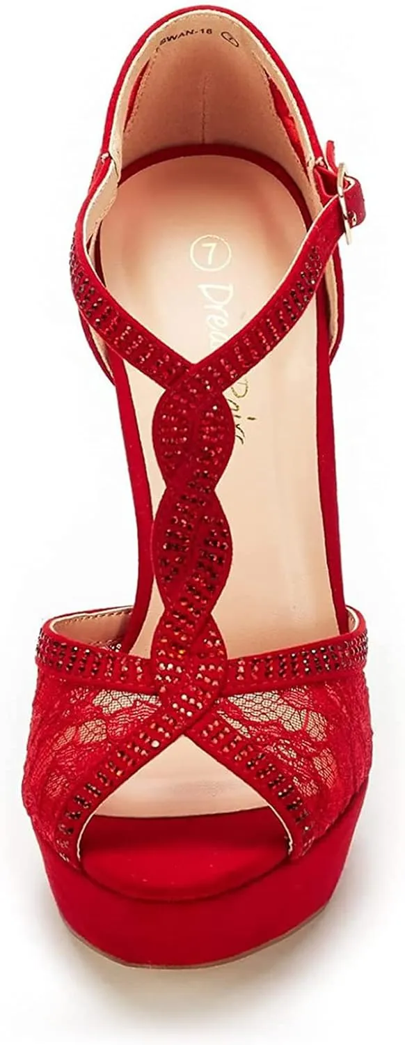 DREAM PAIRS Women's Heeled Sandals Pump