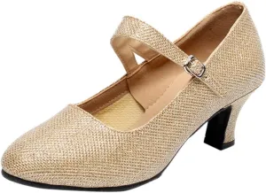 Dress Shoes for Women Closed Toe High Chunky Block Heels Comfortable Formal Heels Vintage Round Toe Pumps Shoes