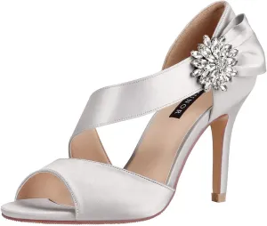 ERIJUNOR High Heel Party Sandals For Woman Open Toe Stiletto Bow Shoes Wedding Evening Dress Shoes for Dancing