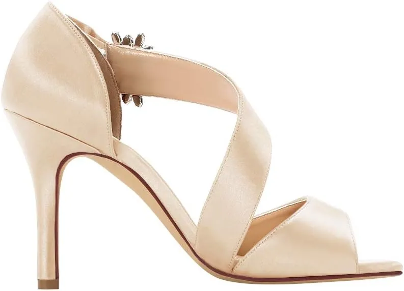ERIJUNOR High Heel Party Sandals For Woman Open Toe Stiletto Bow Shoes Wedding Evening Dress Shoes for Dancing