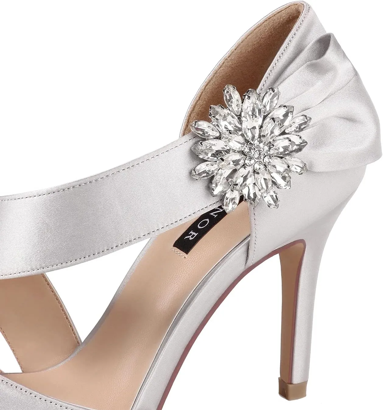 ERIJUNOR High Heel Party Sandals For Woman Open Toe Stiletto Bow Shoes Wedding Evening Dress Shoes for Dancing