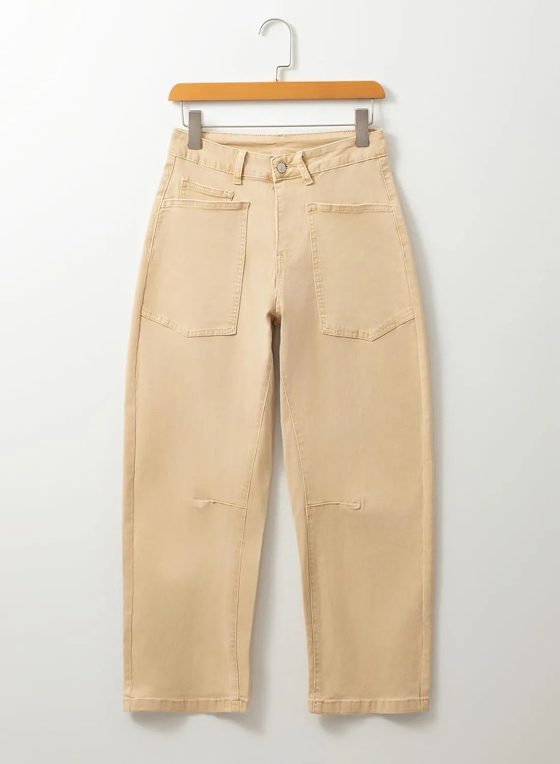 EVALESS Womens Baggy Barrel Jeans High Waisted Wide Leg Boyfriend Denim Ankle Pants