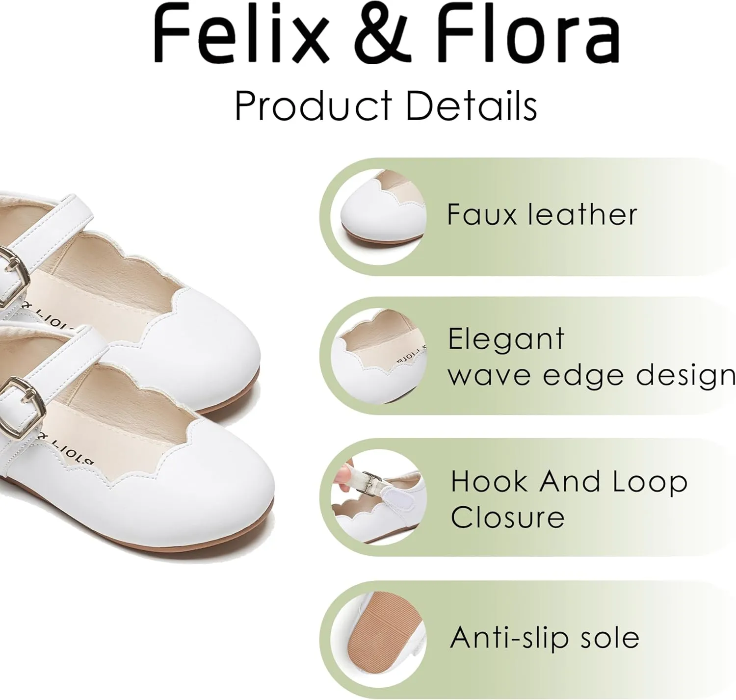 Felix & Flora Toddler Flower Girl Dress Shoes - Girl Ballet Flats Party School Shoes Wedding