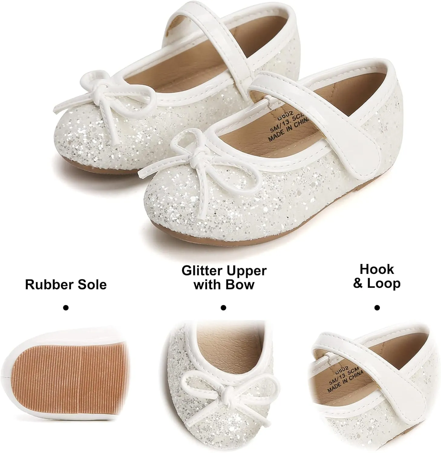 Felix & Flora Toddler Flower Girl Dress Shoes - Girl Ballet Flats Party School Shoes Wedding