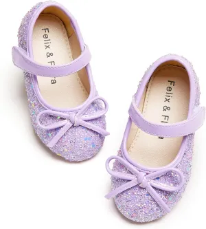 Felix & Flora Toddler Flower Girl Dress Shoes - Girl Ballet Flats Party School Shoes Wedding