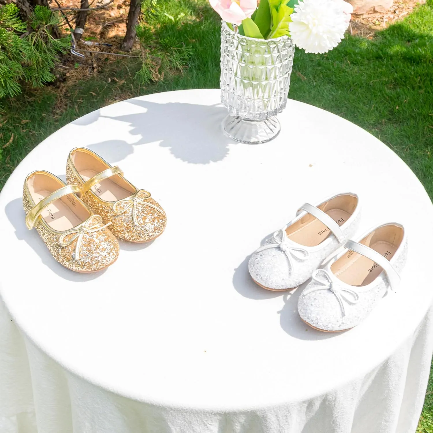 Felix & Flora Toddler Flower Girl Dress Shoes - Girl Ballet Flats Party School Shoes Wedding