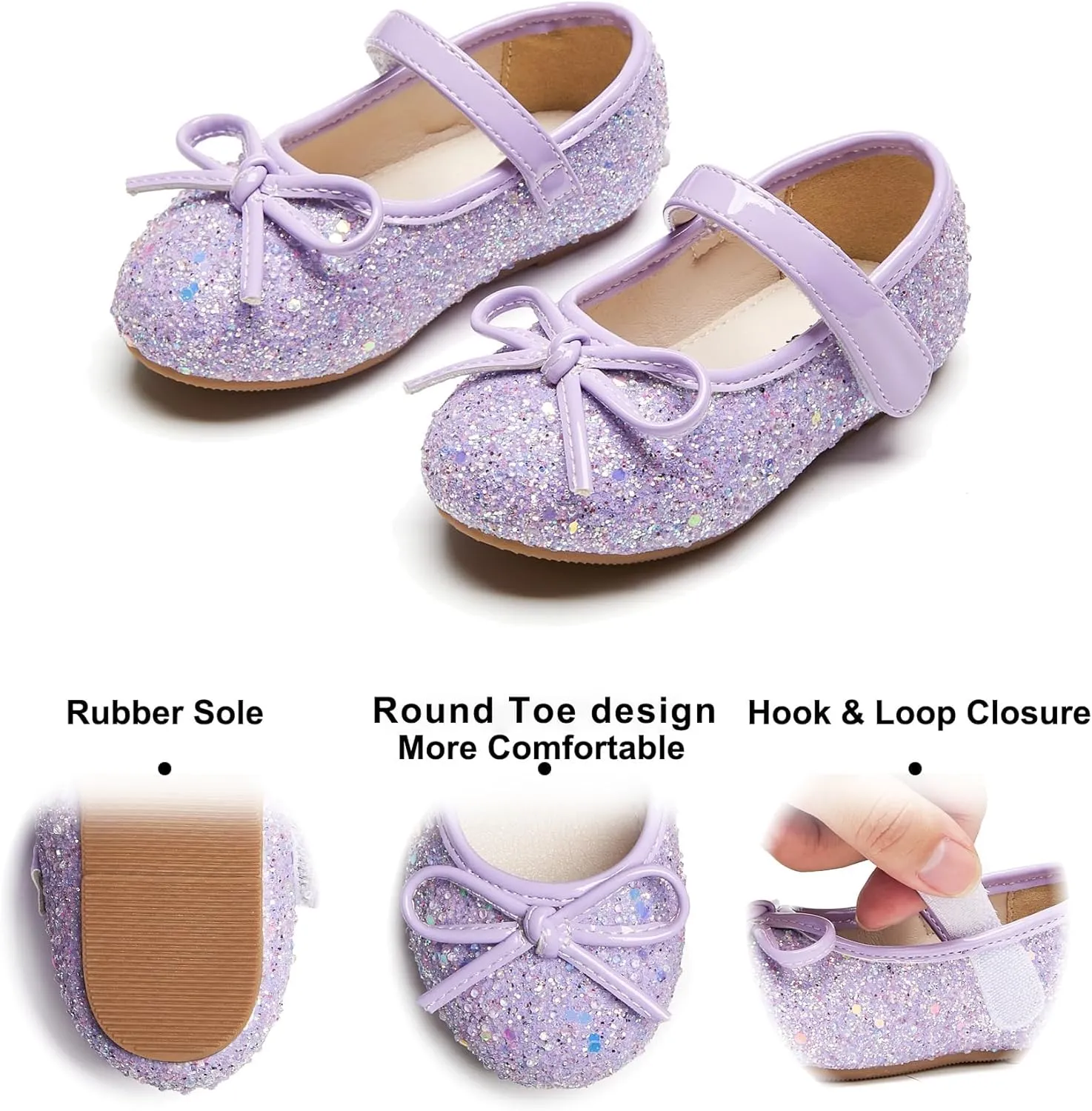 Felix & Flora Toddler Flower Girl Dress Shoes - Girl Ballet Flats Party School Shoes Wedding