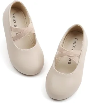 Felix & Flora Toddler Girl Dress Shoes - Flower Girl Ballet Mary Jane Flats Party School Wedding
