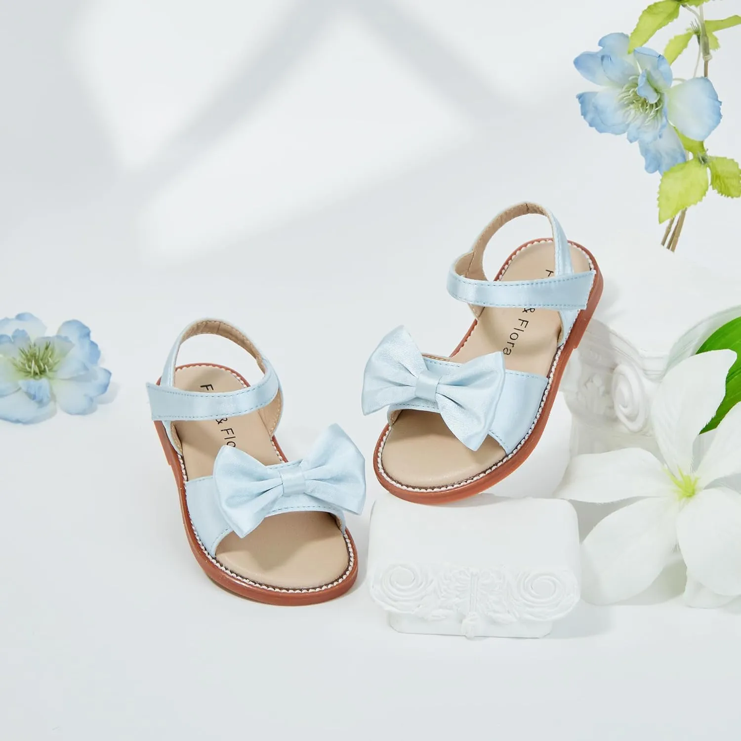 Felix & Flora Toddler Girl Sandals - Flower Girl Dress Shoes Open Toe Little Kid Summer Flats