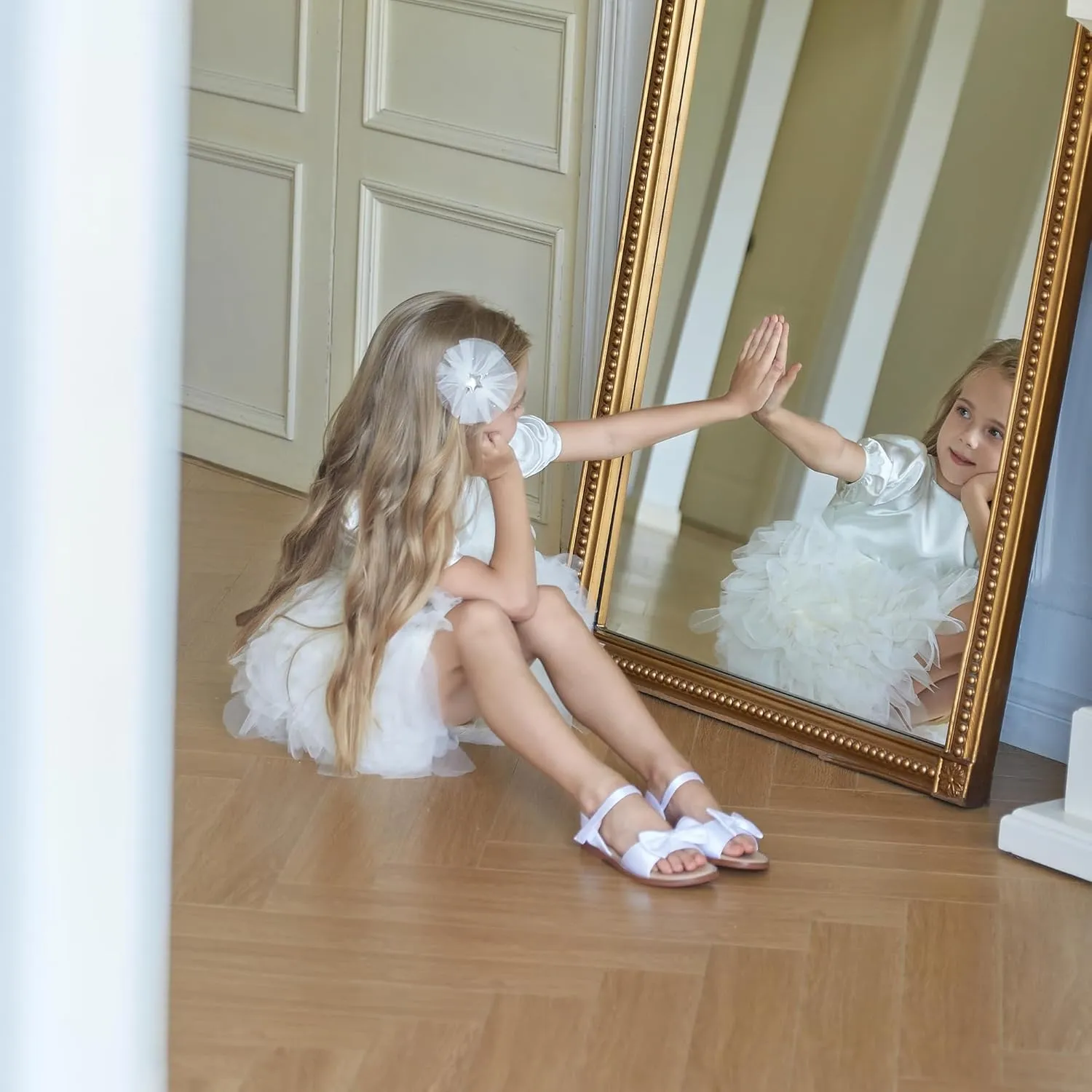 Felix & Flora Toddler Girl Sandals - Flower Girl Dress Shoes Open Toe Little Kid Summer Flats