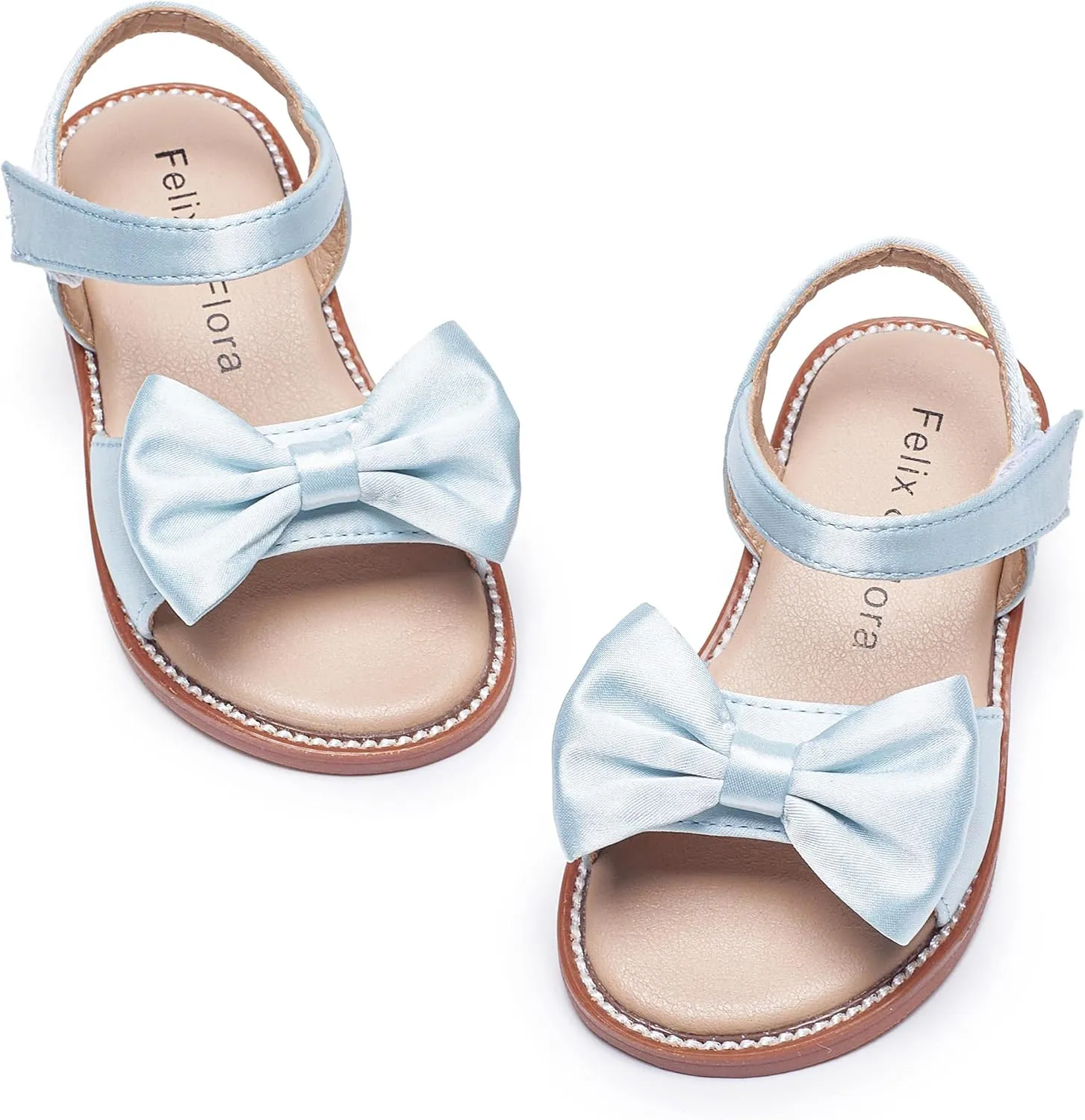 Felix & Flora Toddler Girl Sandals - Flower Girl Dress Shoes Open Toe Little Kid Summer Flats