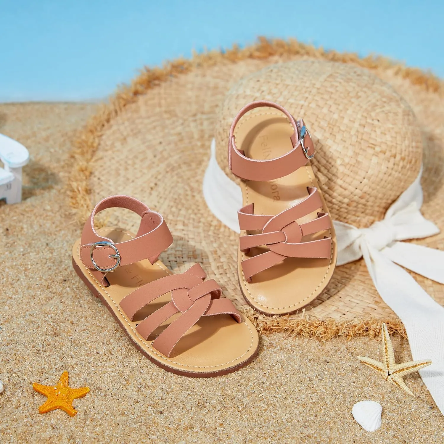 Felix & Flora Toddler Girl Sandals - Little Girl Easter Summer Dress Shoes Lightweight Open Toe Beach Holiday.