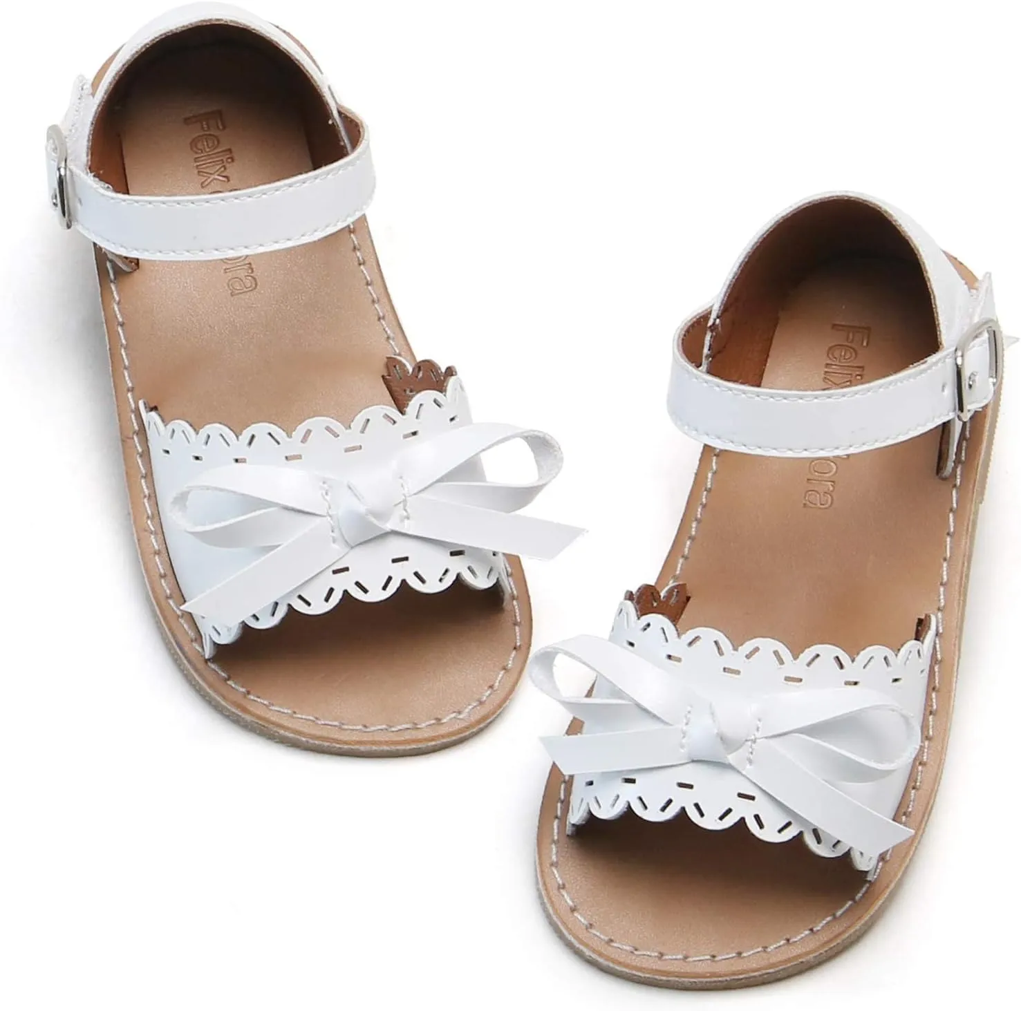 Felix & Flora Toddler Girl Sandals - Little Girl Easter Summer Dress Shoes Lightweight Open Toe Beach Holiday.