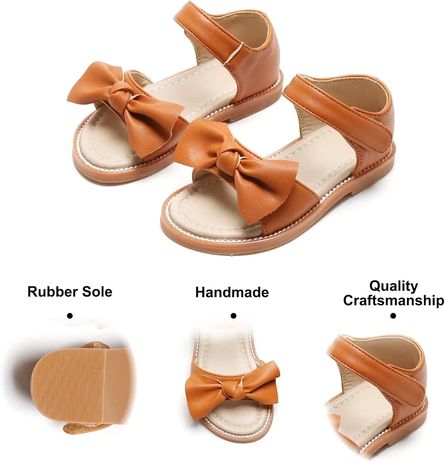 Felix & Flora Toddler Girls Sandals Soft Rubber Flats Summer Baby Flower Girl Shoes.