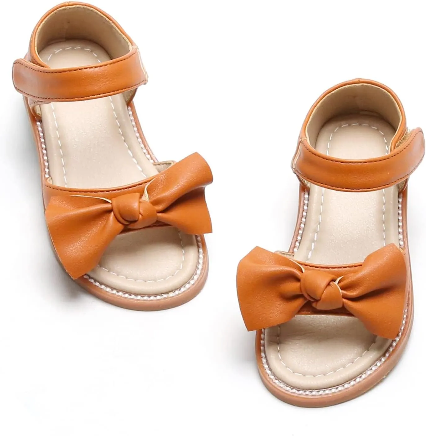 Felix & Flora Toddler Girls Sandals Soft Rubber Flats Summer Baby Flower Girl Shoes.