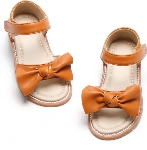 Felix & Flora Toddler Girls Sandals Soft Rubber Flats Summer Baby Flower Girl Shoes.