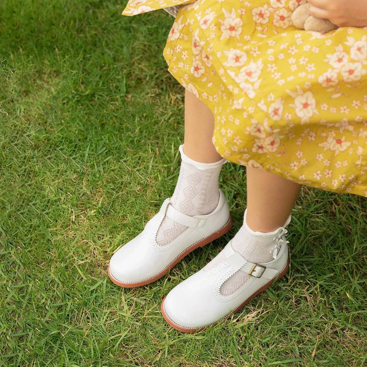 Felix & Flora Toddler Little Girl Mary Jane Dress Shoes - Ballet Flats for Easter Flower Girl Party School Shoes.