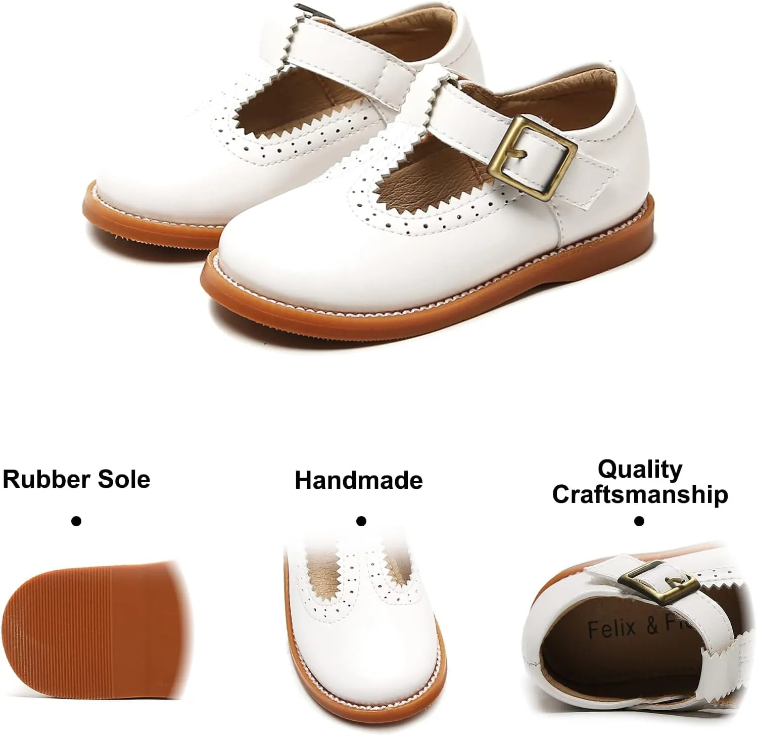 Felix & Flora Toddler Little Girl Mary Jane Dress Shoes - Ballet Flats for Easter Flower Girl Party School Shoes.
