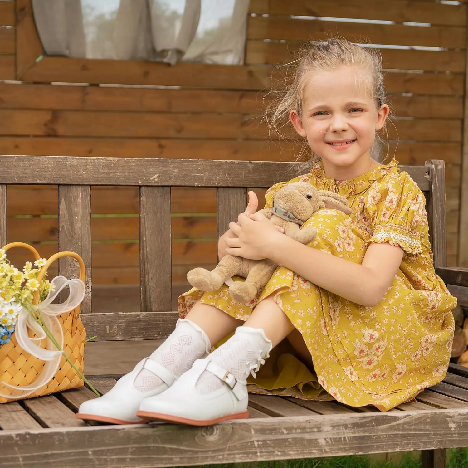 Felix & Flora Toddler Little Girl Mary Jane Dress Shoes - Ballet Flats for Easter Flower Girl Party School Shoes.