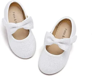 Felix & Flora Toddler Little Girls Dress Shoes - Flower Girls Mary Jane Flats Ballet Shoes Party Wedding