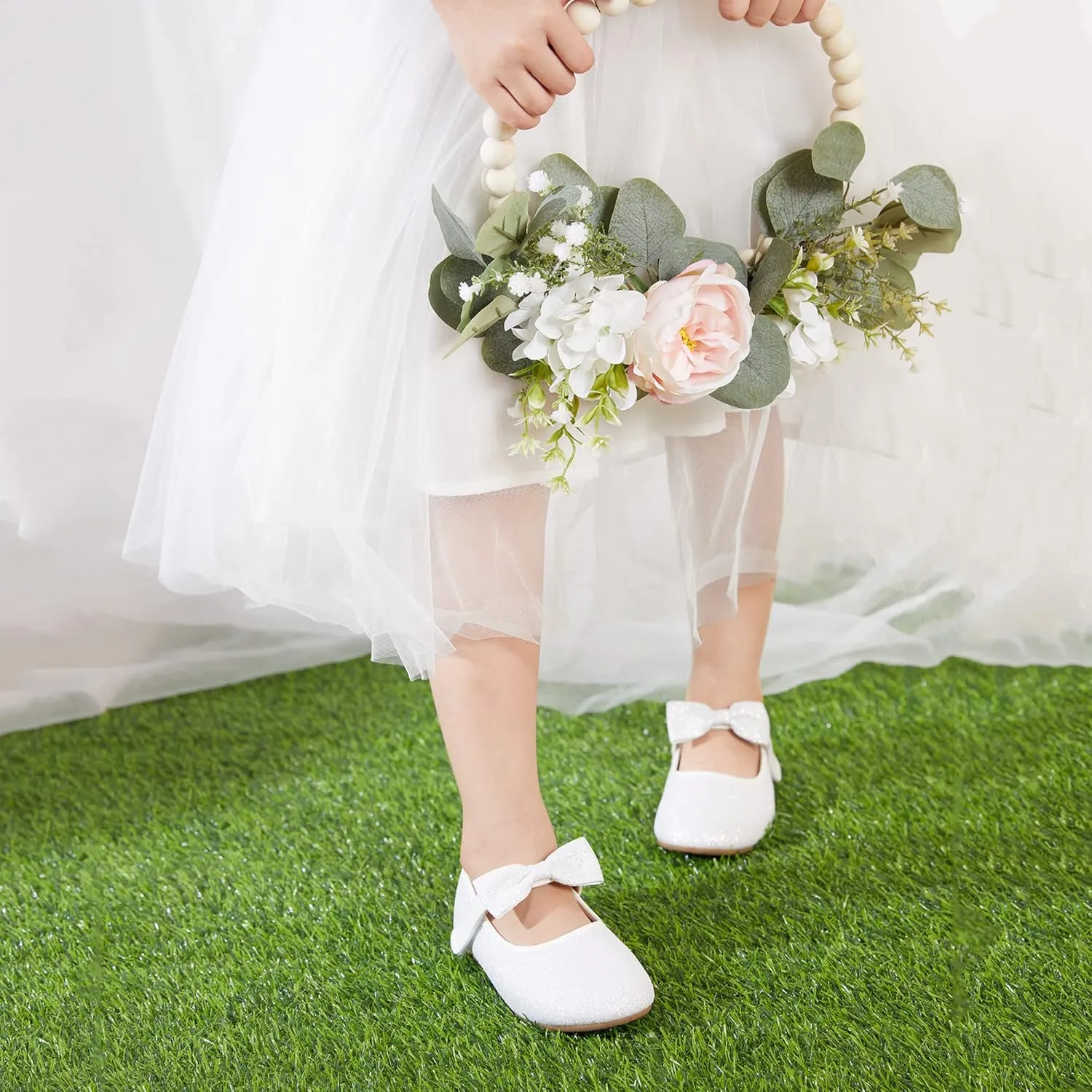 Felix & Flora Toddler Little Girls Dress Shoes - Flower Girls Mary Jane Flats Ballet Shoes Party Wedding