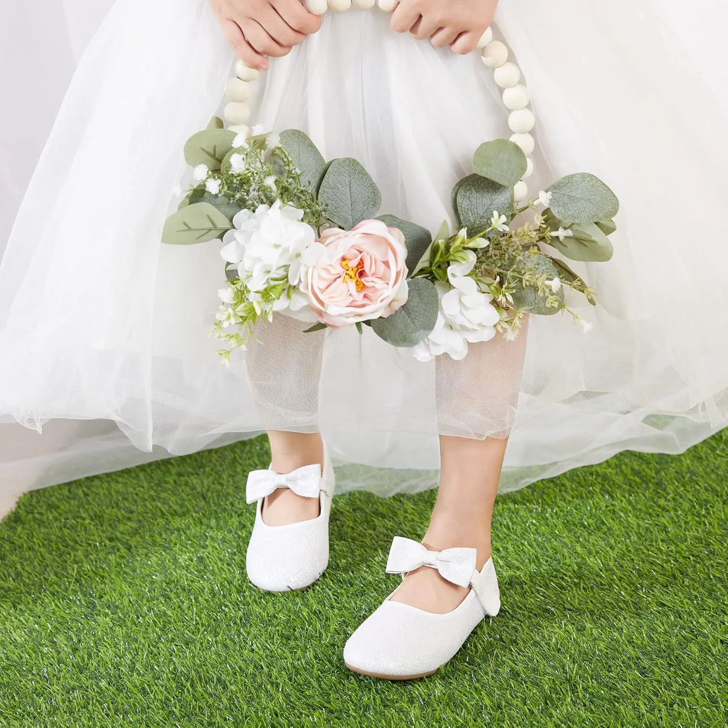 Felix & Flora Toddler Little Girls Dress Shoes - Flower Girls Mary Jane Flats Ballet Shoes Party Wedding