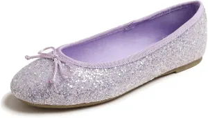 FEVERSOLE Women's Bling Soft Cushioned Comfort Flats Sparkle Party Ballets