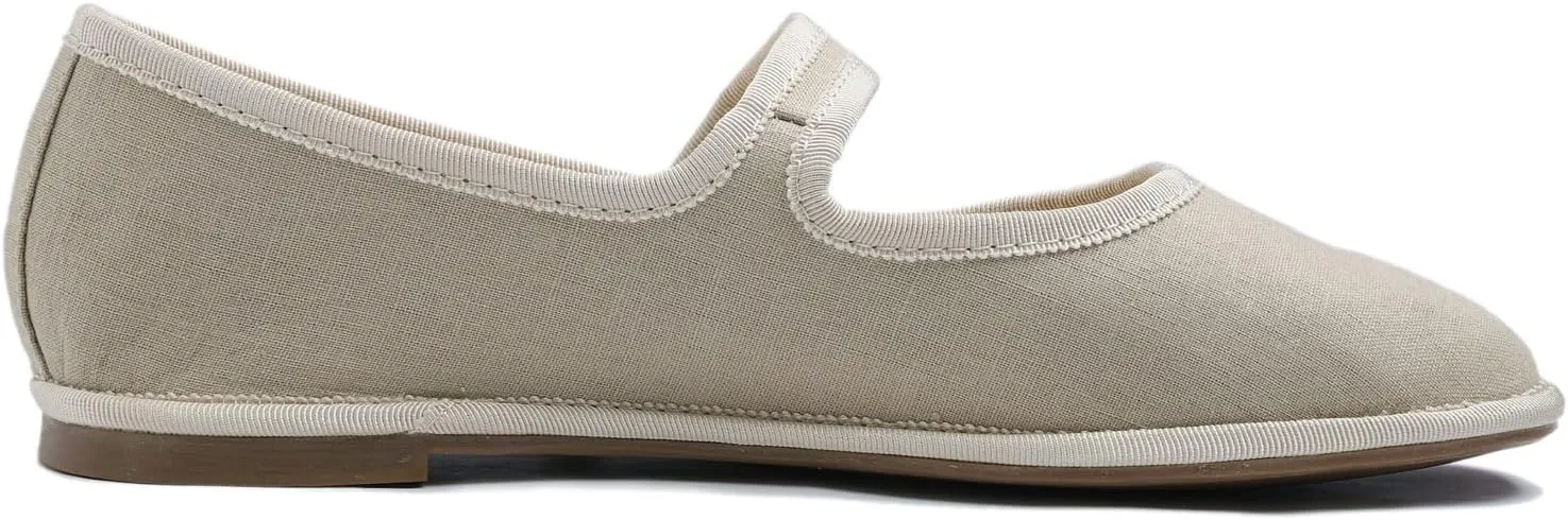 FEVERSOLE Women's Soft Breathable Mary Jane Memory Foam Cushioned Comfort Round Toe Metal Buckle Flats Walking Shoes
