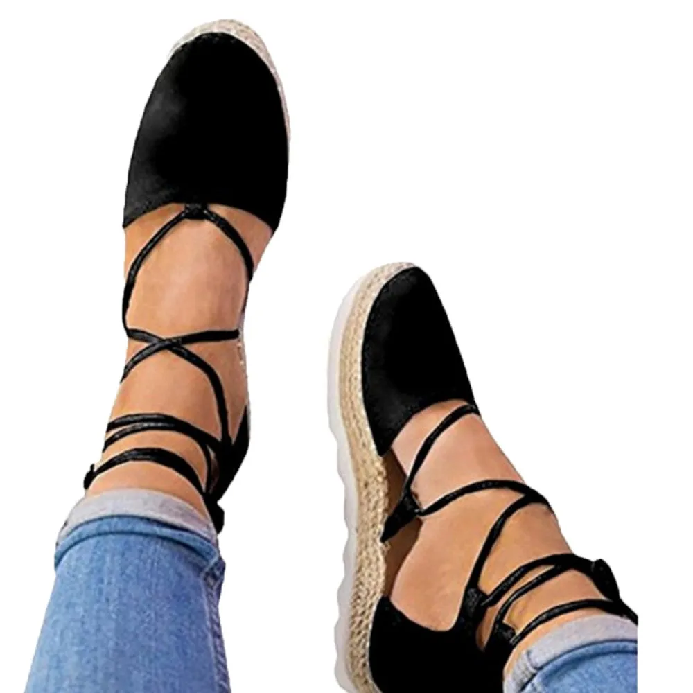 Flat Lace-Up Espadrilles