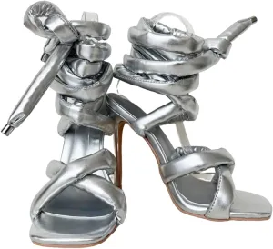 Frankie Hsu Ladies Girl Stiletto High Heeled Gladiator Sandals, Cotton Cushion Rope Lace Up Cross Strappy Ankle Designer Hot Style, Big Large Size US4-14 Unisex Shoes For Women Men