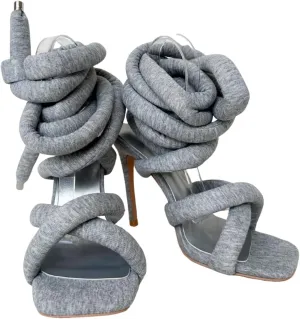 Frankie Hsu Ladies Girl Stiletto High Heeled Gladiator Sandals, Cotton Cushion Rope Lace Up Cross Strappy Ankle Designer Hot Style, Big Large Size US4-14 Unisex Shoes For Women Men
