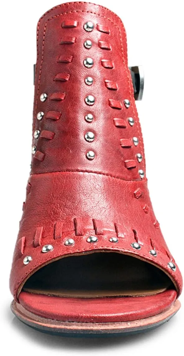 FSJ Women Peep Open Toe Boot Cut Out Buckle Ankle Bootie Comfortable Stacked Block Low Heeled Sandal Shoes Size 4-15 US