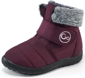 FUDYNMALC Girls Boys Winter Snow Boots - Comfortable Warm Toddler Winter Shoes Waterproof Lightweight Kids Ankle Booties Outdoor Walking