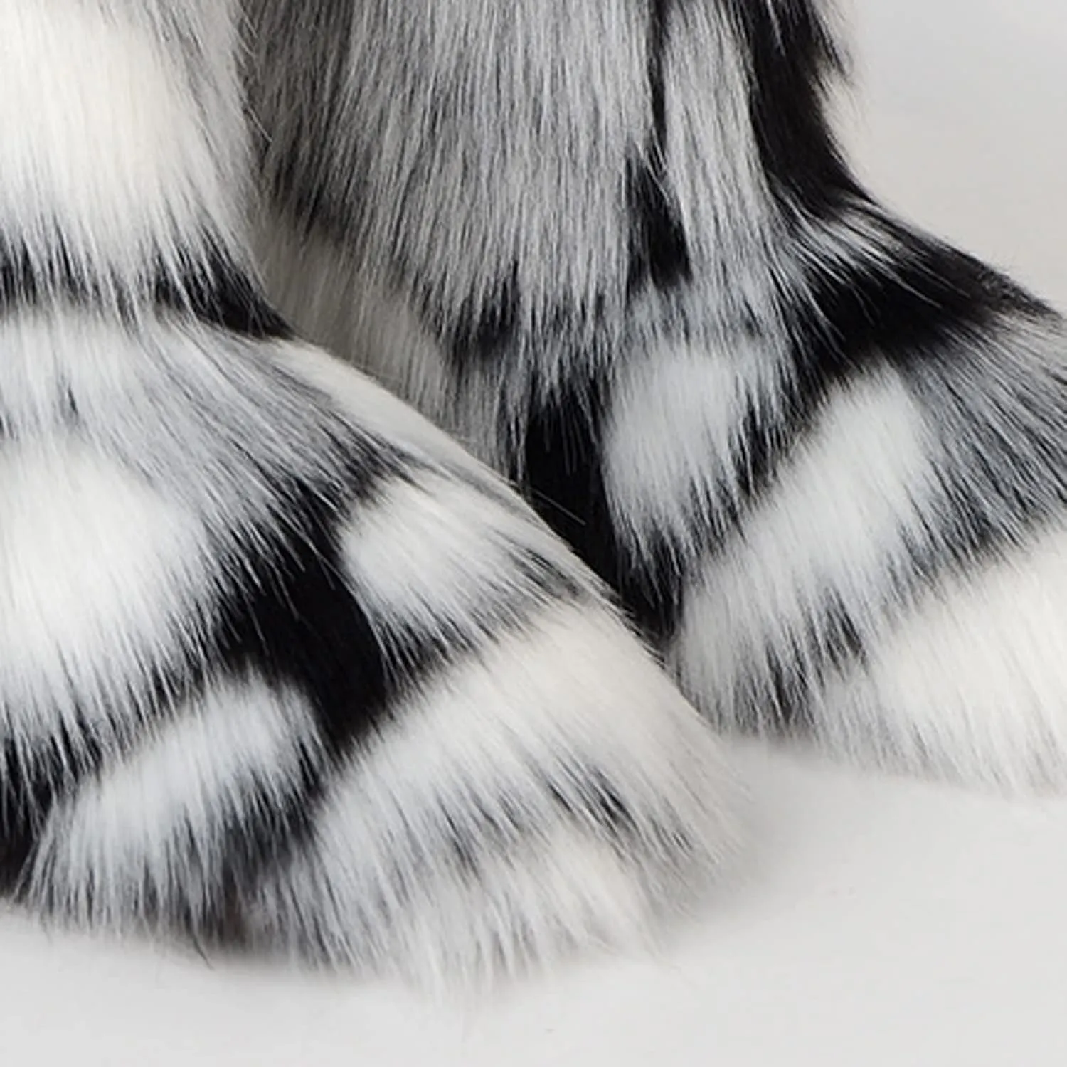 FUNCOS Women's Faux Fur Boots Mid-Calf Winter Furry Fuzzy Rave Boots Cosplay Costume