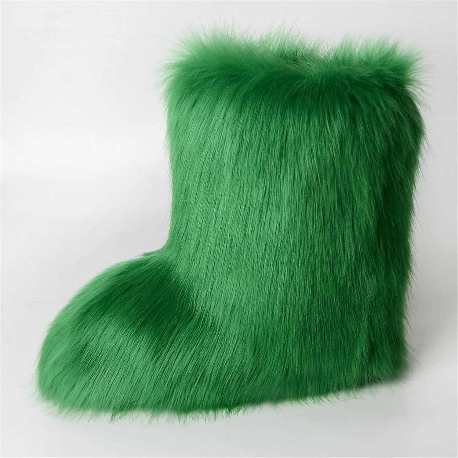 FUNCOS Women's Faux Fur Boots Warm Fuzzy Fluffy Winter Halloween Party Costume Shoes