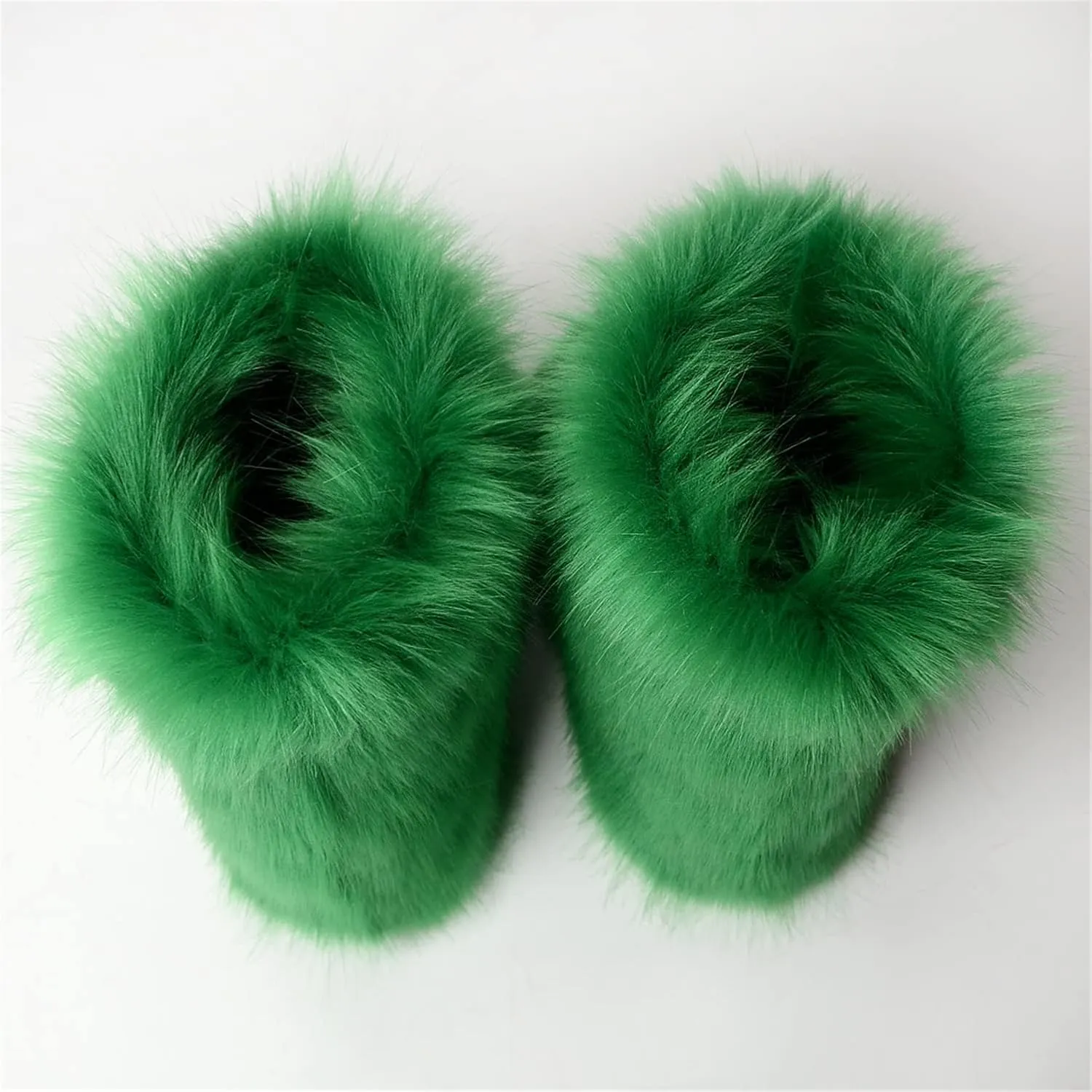 FUNCOS Women's Faux Fur Boots Warm Fuzzy Fluffy Winter Halloween Party Costume Shoes