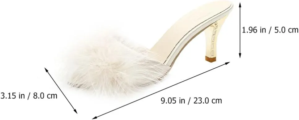 GANAZONO 1 Pair Hairy High Heel Slippers Hairy Sandalsel Female Summer Outside