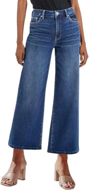 Genleck Women's Wide Leg Jeans – Trendy Cropped Loose Jeans High Waisted Stretchy Capri Denim Pants Baggy Trousers 2024