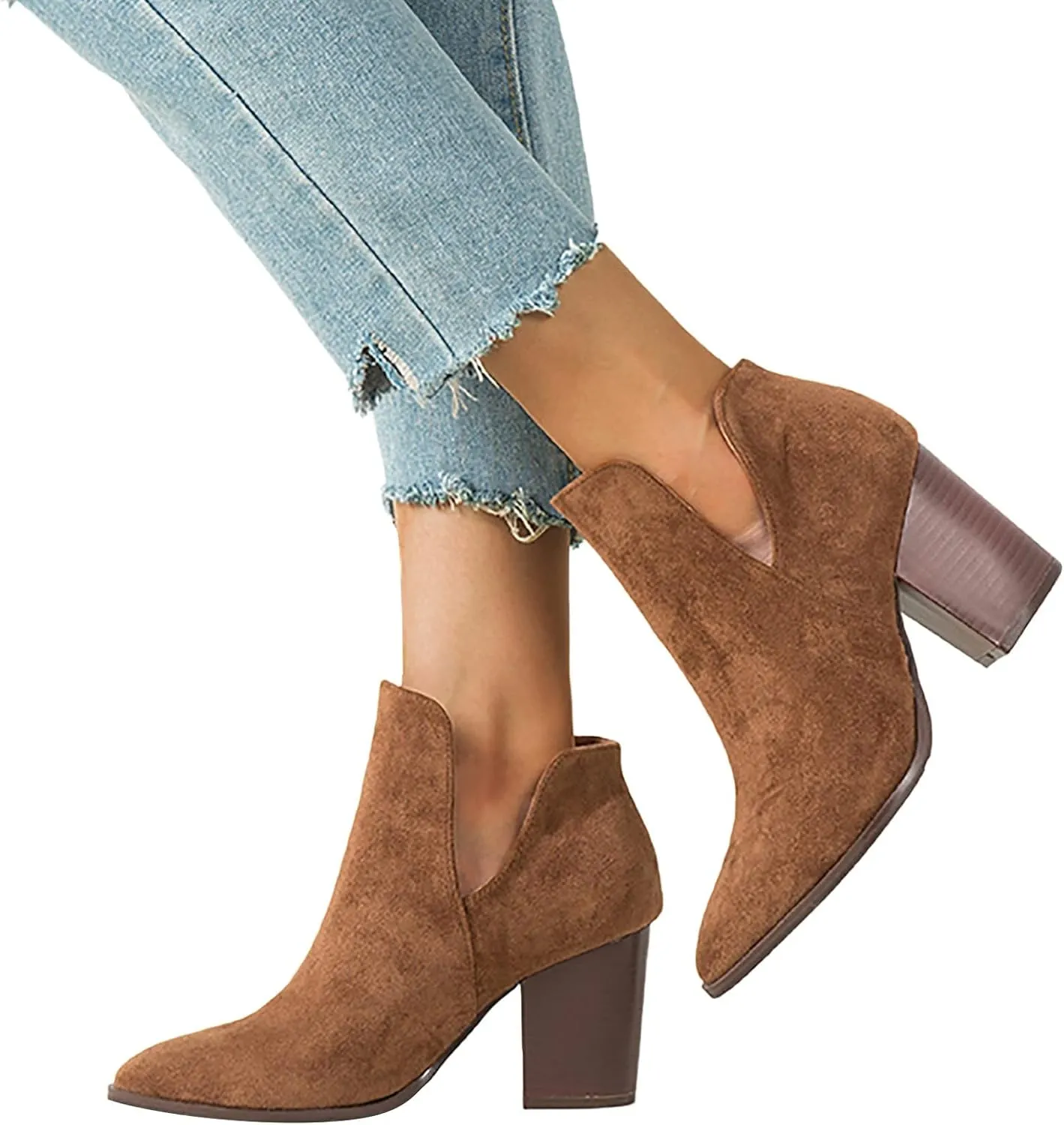 Gibobby Cowboy Boots for Women Square Toe Women Cowgirl Boots Ladies Retro Ankle Boots Embroidered Western Short Boots 52