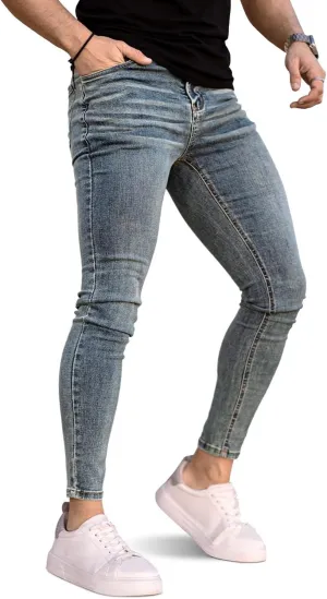 GINGTTO Men's Ripped Jeans Slim Fit Skinny Stretch Jeans Pants