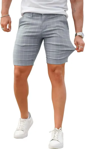 GINGTTO Mens Slim Fit Shorts 9" Inseam Stretch Casual Chino Short Pants