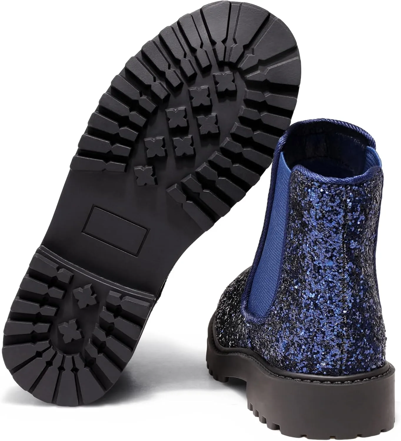 Girls Boots Kids Platform Ankle Boots Glitter Winter Boots For Teen Girls Toddler Boots Elastic Low Heel Girls Booties For Little Kids/Big Kids