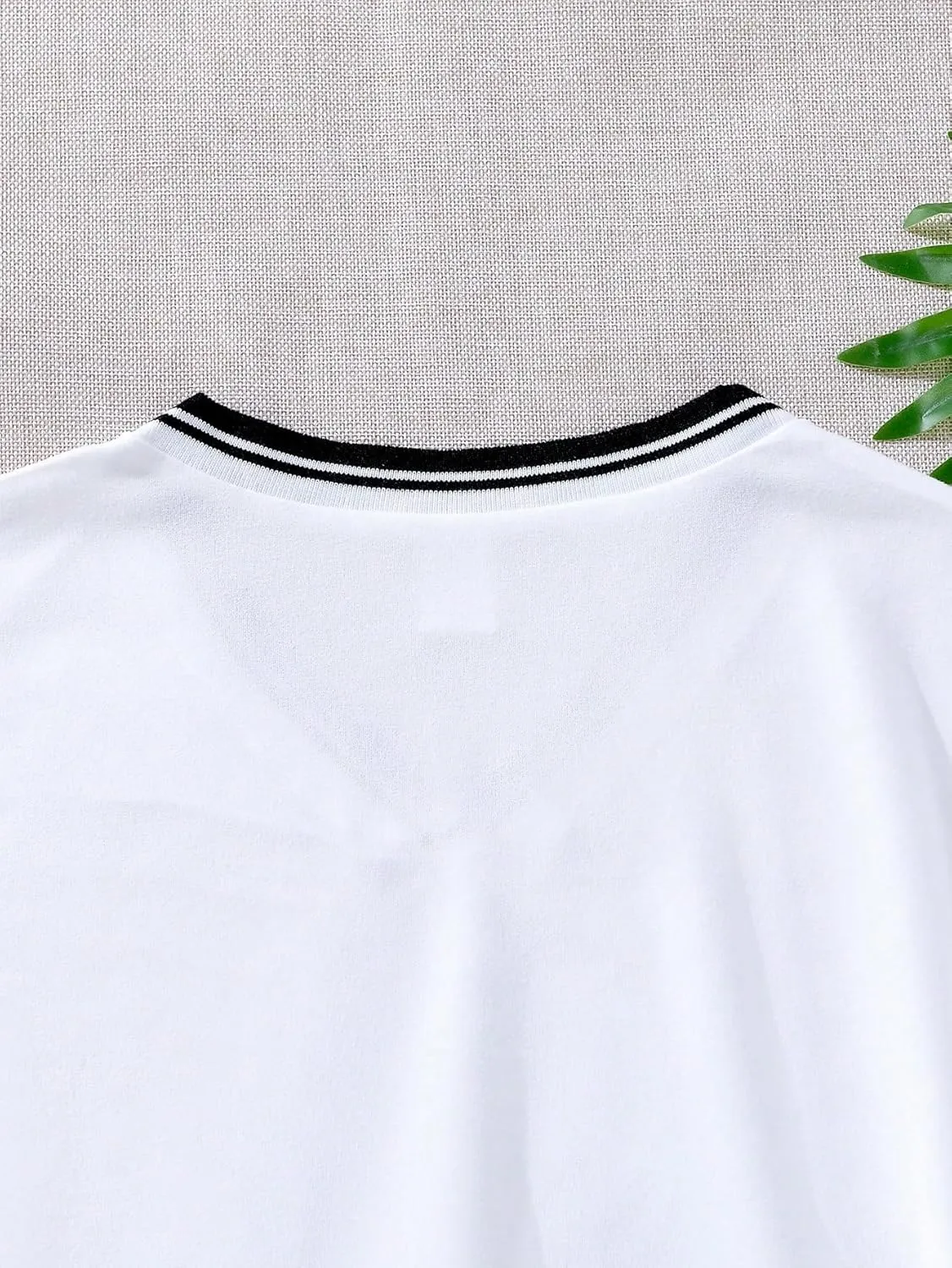 Girl's Striped Number Print Jersey Shirts V Neck Short Sleeve Casual Y2K Graphic Tees Summer Tops