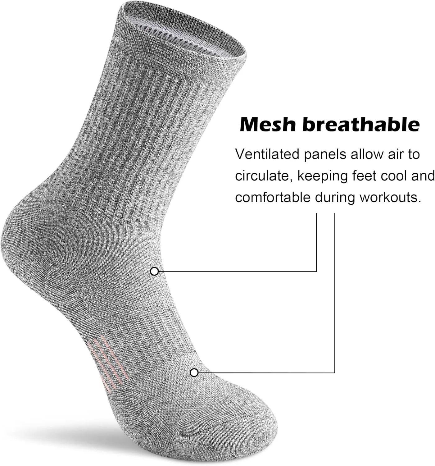 Gonii Crew Socks Women Running Hiking Thick Cushiones Athletic Socks 5-6 Pairs