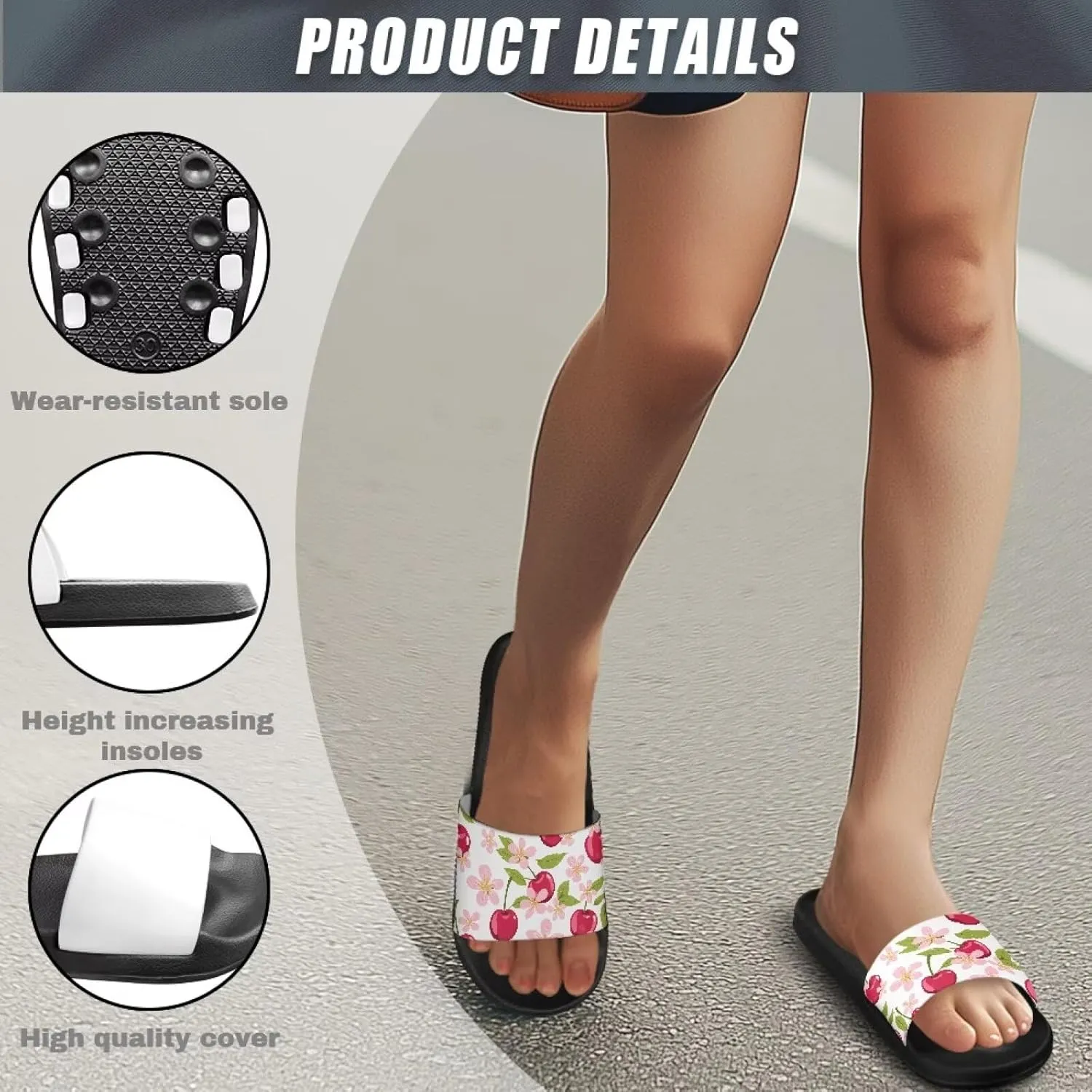GOSTONG Slippers for Women Slide Sandals Summer Slip on Beach Shoes Womens Non-Slip Shower Slides Bathroom Sandals Size 5-12.5